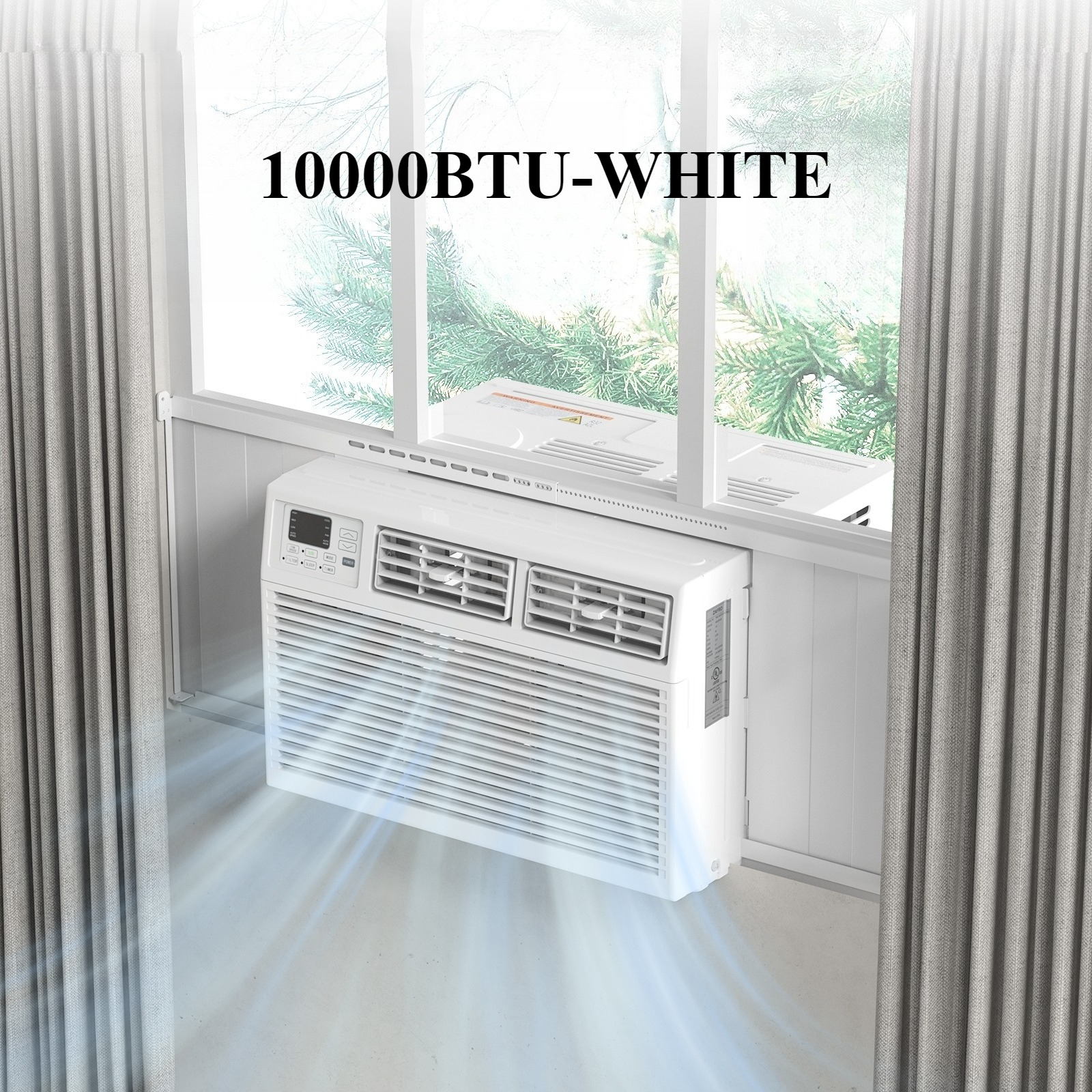 window air conditioner 5000 6000 8000 10000 btu   up to 450 sq ft 7   quiet remote   saving portable air conditioner with cooling fan dehumidifier   white