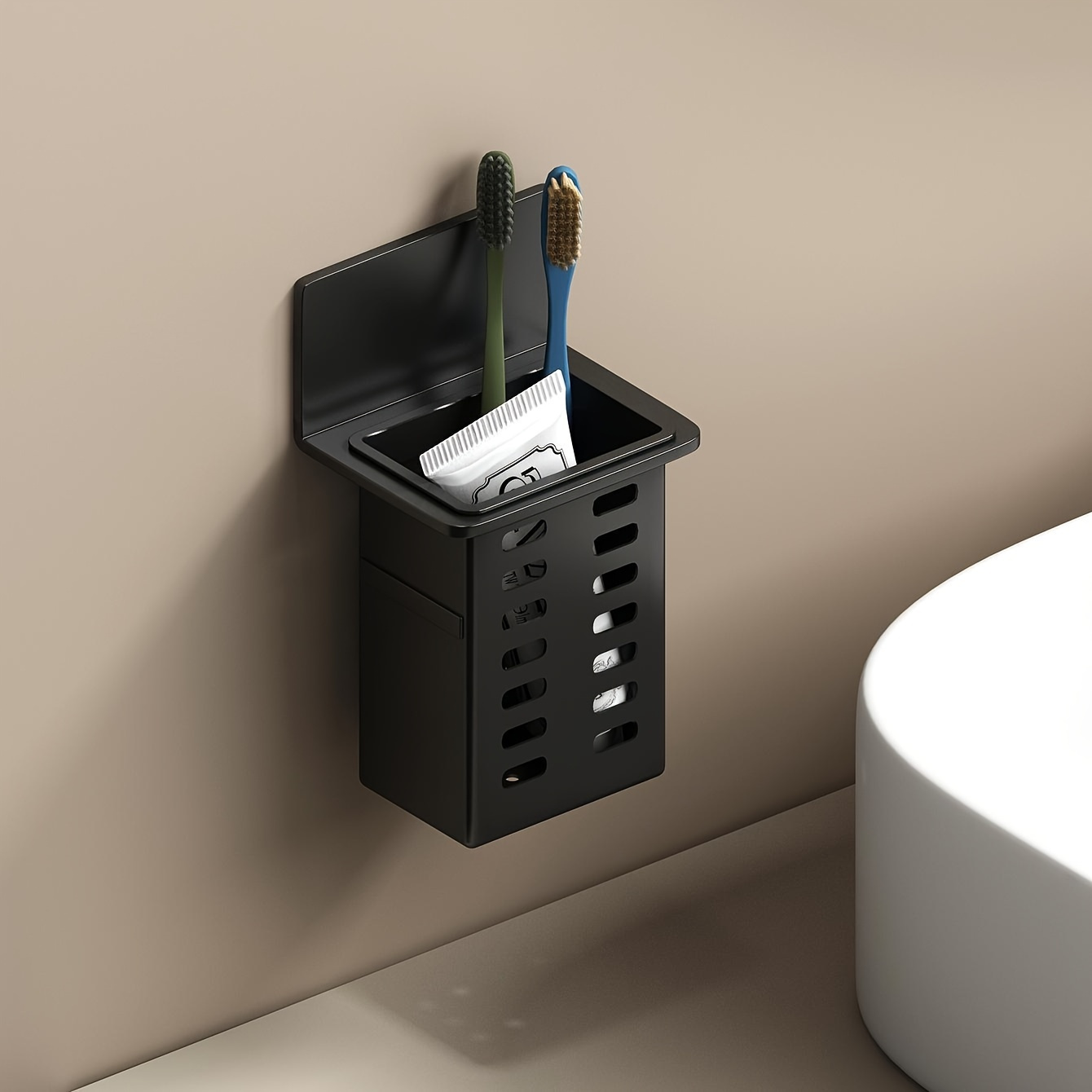 3pcs wall mounted toothpaste drain toothbrush storage rack