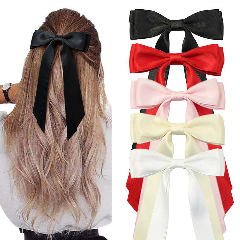 

2/5pcs Set Of Fashionable Ribbon Bow Shaped Hair Clips, Fashionable Women's Hair Accessories, Suitable For , Party Outfits, Ballet Style Hair Accessories