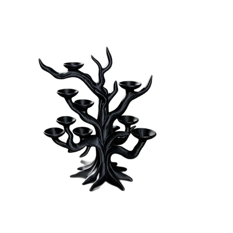 TEMU Nouveau support de boule de cristal 3D imprimé, motif multi-Halloween gothique noir arbre , base sphérique à fente, utilisation