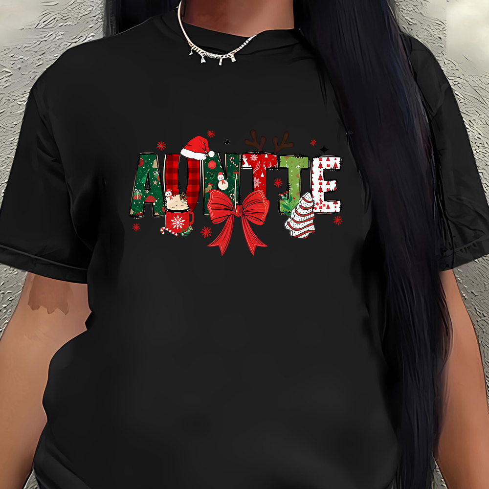 

Auntie Christmas T- For Women - , Round , ,