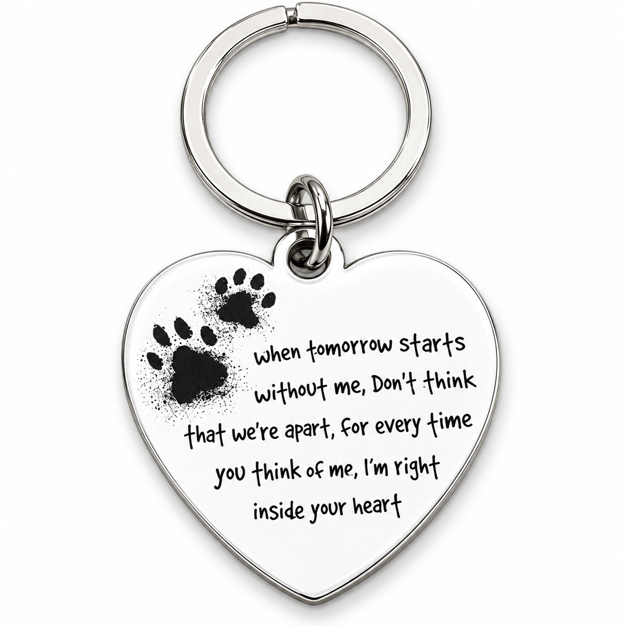TEMU Pet Loss Memorial Keychain, Heart-shaped Paw Print Pendant With Loving Remembrance Quote, Sympathy Gift For Dog Mom, Cat Mom, Family &