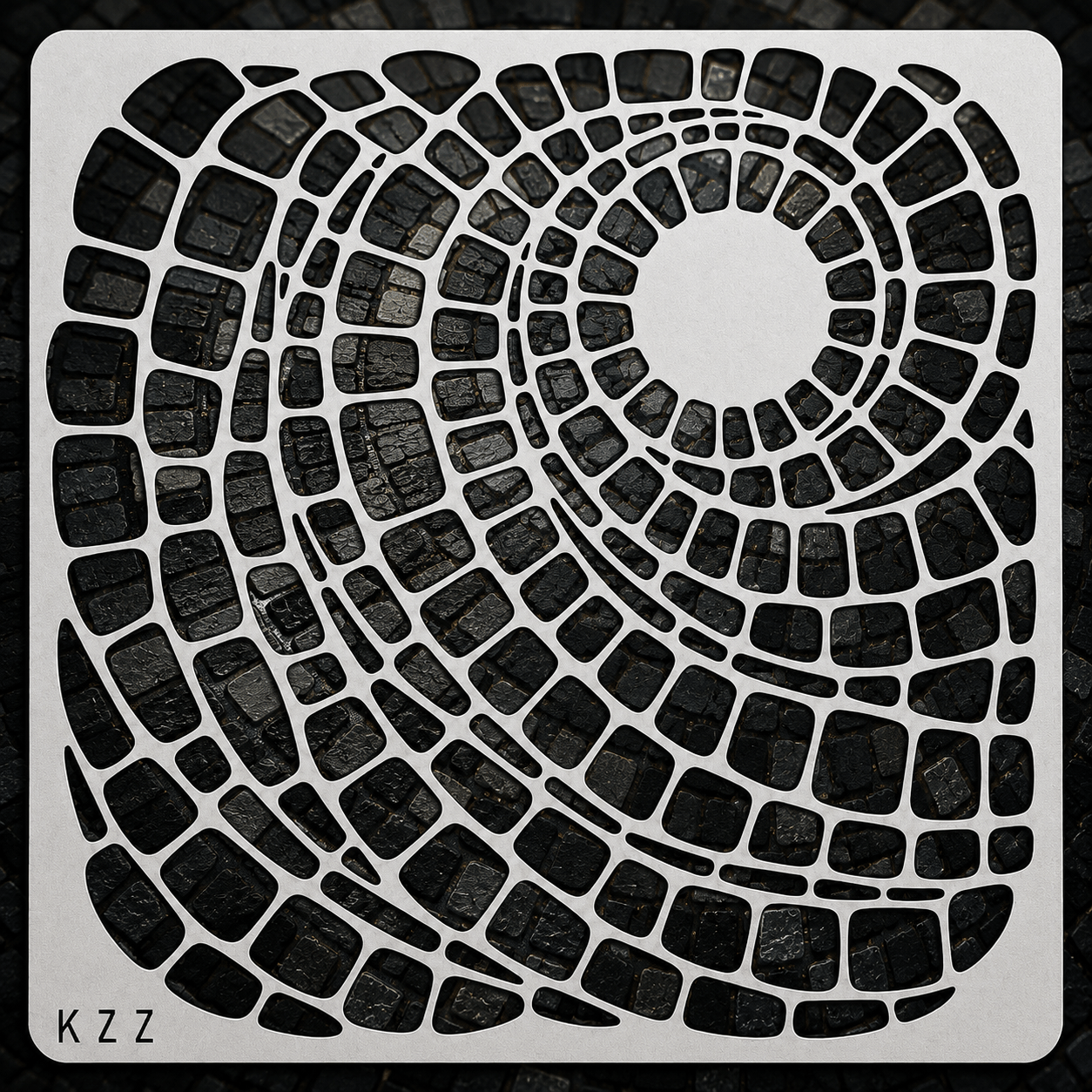 TEMU KZZ Klinkerbekerklinker Mozaïek Sjabloon, 11.8 X 11.8 Inch Ronde Textuur Sjabloon, Herbruikbare PET Holle Schilder Sjabloon voor Hout Ambachten,