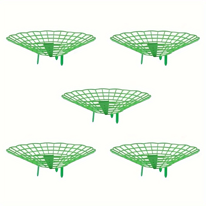 TEMU 5pcs Set Of Green Strawberry Planting Brackets With 3 Sturdy Legs - -resistant Pvc Cage Ideal For Auxiliary Planting
