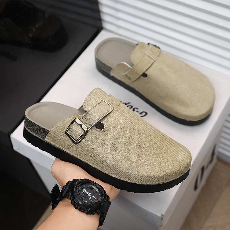TEMU Pantuflas de estilo para hombre, pantuflas medias de media antideslizantes para estar por casa y para mujer para exteriores