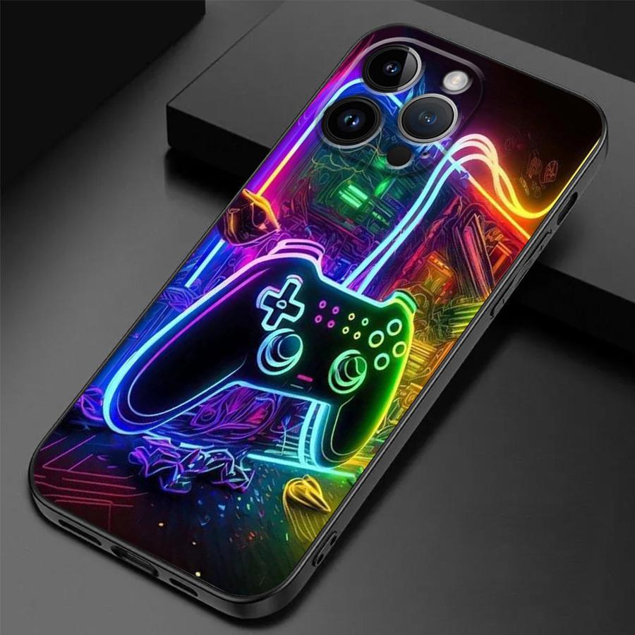 TEMU Phone Case - Phone Case Featuring Neon Lights And A Game Controller, Compatible With For Huawei P30 Lite, 2019, P20 Lite, P30 Pro, P20 Pro, And