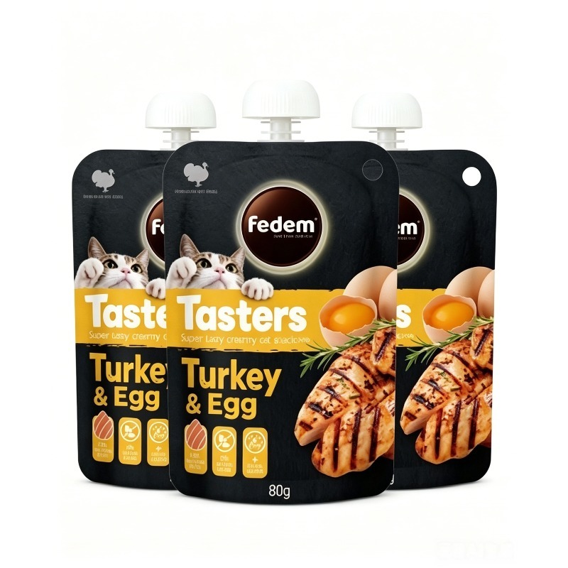 80g butter flavored turkey and egg yolk wet grain bag 90 moisture genuine high quality turkey protein resealable lid   beneficial for   portable   suitable for cats and dogs   by picky   Product details 0