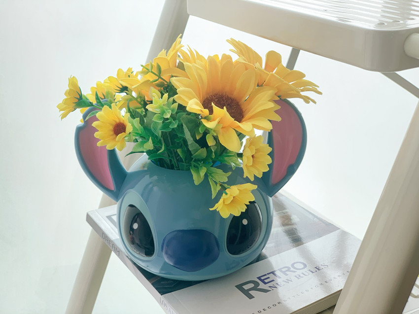   pencil holder   makeup brush holder flower pot decorative gift desktop head shaped storage container Product details 4
