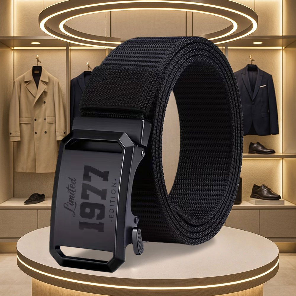 TEMU Men's Novelty Belt Fashion Casual Item, Featuring 1977 Pattern Men's Exquisite Waist Belt, Sports Gathering Party Golf Belt, Daily Wear Outfit