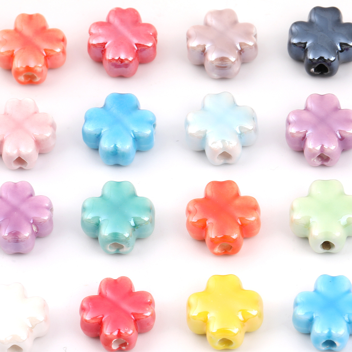 12pcs Glazed Ceramic Beads for DIY Jewelry Making