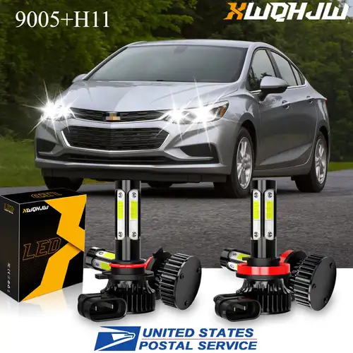 For Cruze 2011-2015 – 4x Combo LED Headlight Hi/Lo & Fog Light Bulbs 6000K