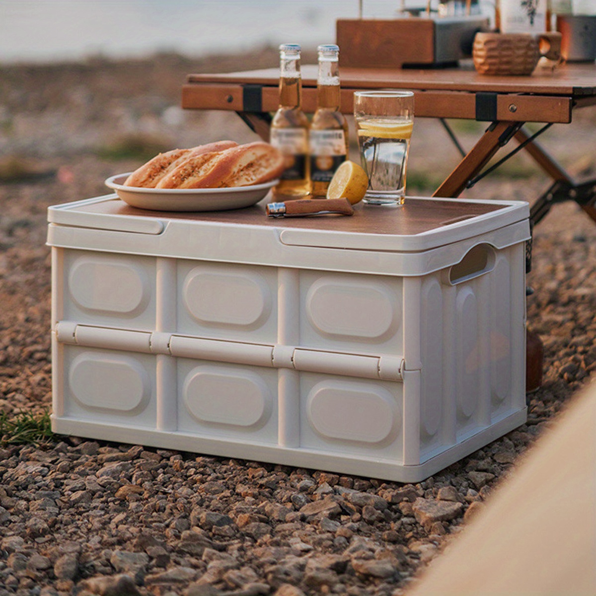 plastic storage containers with wheels sold on Temu Australia