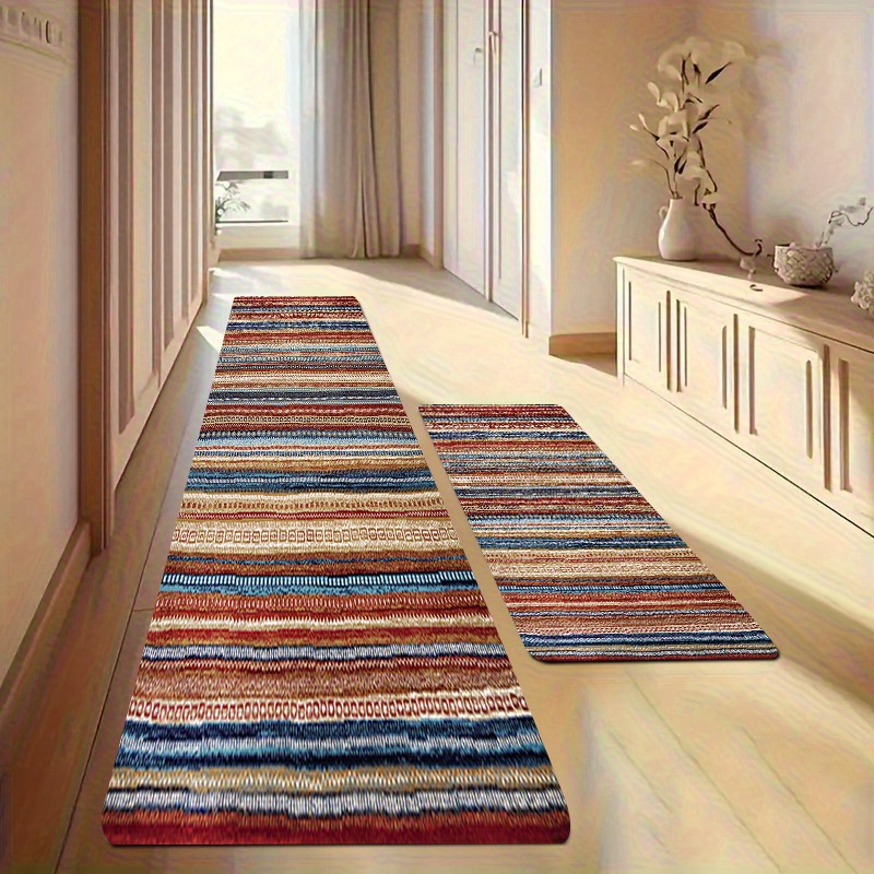 Thick Colorful Wood Pattern Kitchen Floor Mat, 1.1cm Thick