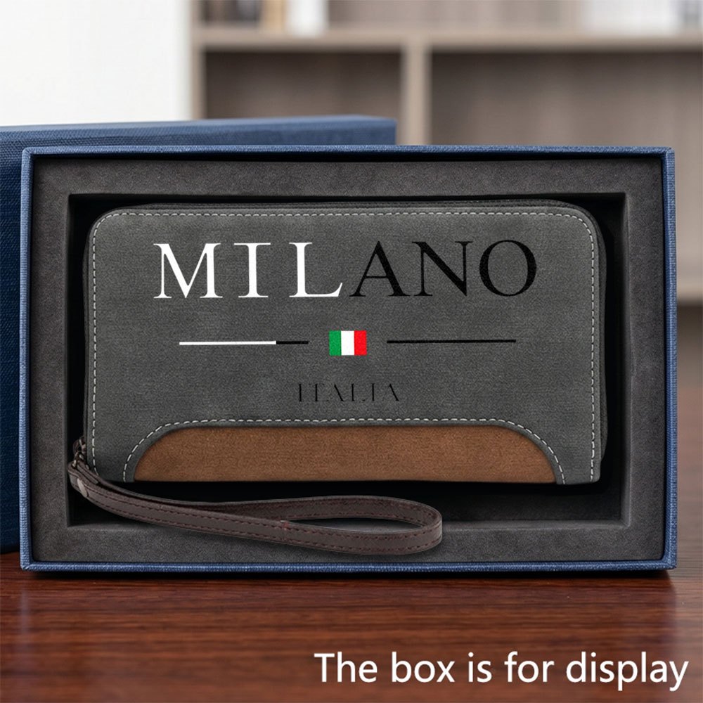 TEMU 1pc 's Italian Style Long Wallet, Bi-fold Card Holder, Large Capacity Credit Card Organizer, 0 Wallet, High-quality Wallet, Gift For