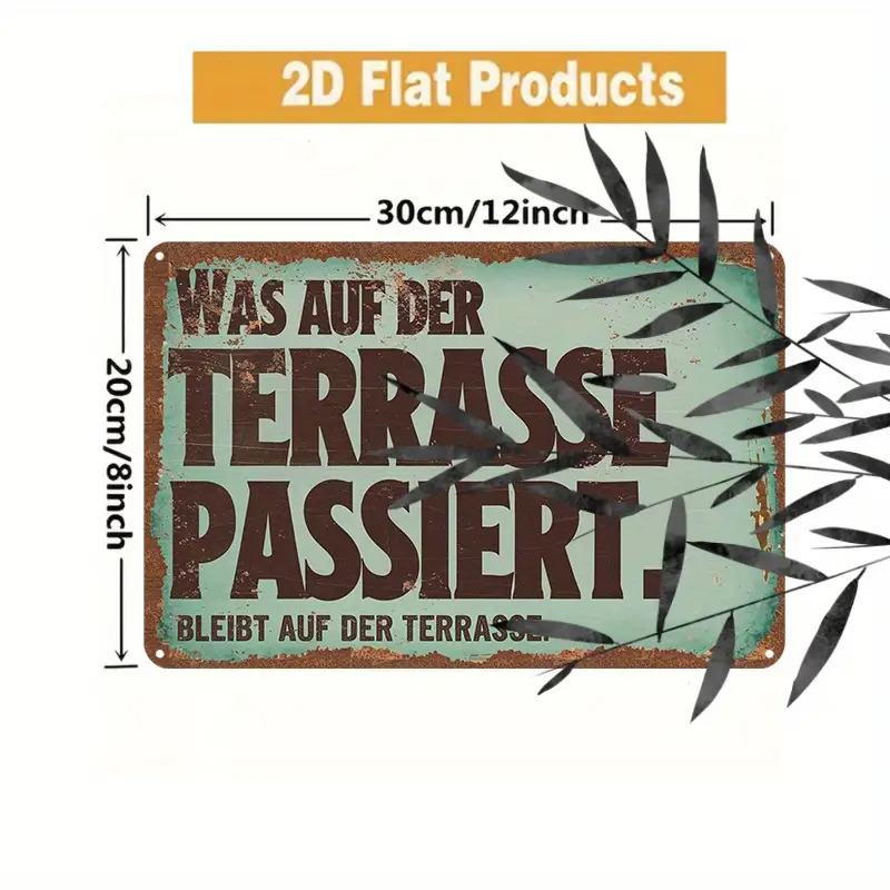 TEMU 2D Flach, 1 Stück 2D Flachdruck geeignet für Halloween, Vintage Metallschild 12x8 Zoll (30x20 cm) - Rustikale Wanddekoration mit "Was Auf Der