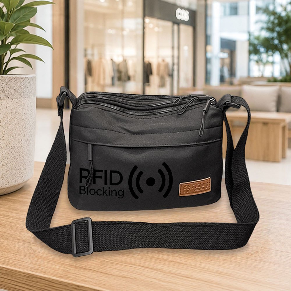 TEMU 1pc Daily Casual Rfid Blocking Messenger Bag Shoulder Bag Crossbody Bag, Suitable For Daily , Shopping, And Travel, With Adjustable Shoulder
