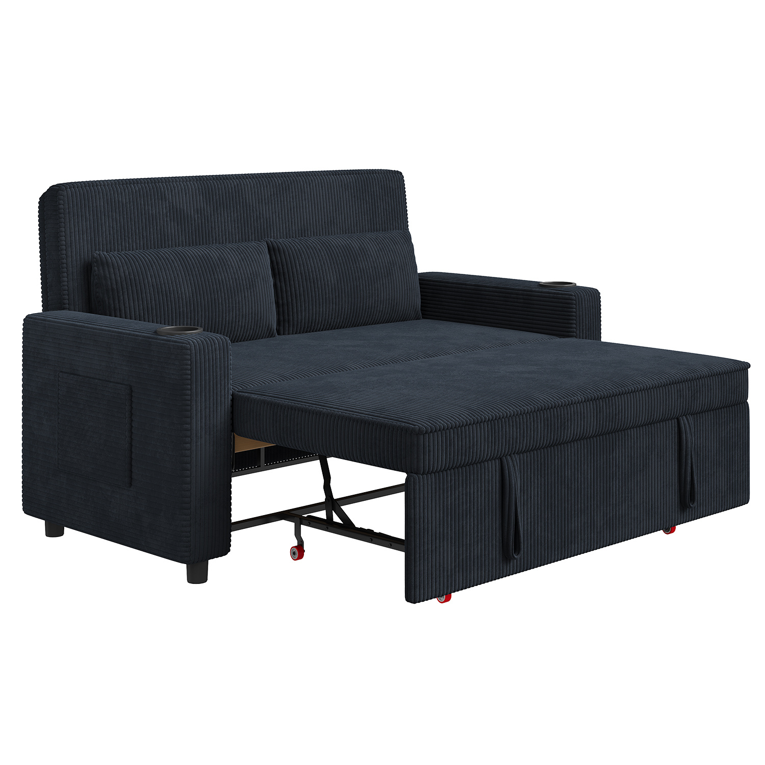 Sofa Bed With Storage, L-shaped Sofa Bed, Three-seater Sofa, Pull-out Chaise Longue Sofa Bed, Compact Corner Sofa, Expandable Living Solutions For Families And Living Rooms, Dark Grey