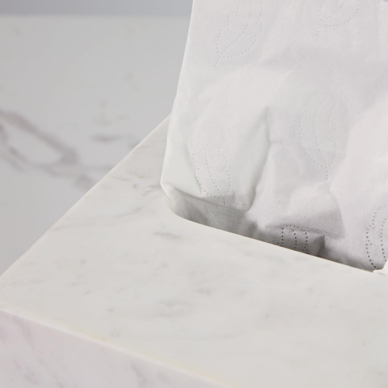 1pc extra large tissue box holder with   - heavy-duty natural marble construction, removable lid & acrylic base - modern bathroom, living room, office decor - luxury napkin dispenser for marble countertops - easy-  (5.6” wide square base) - elegant   tissue dispenser for bathroom, bedroom, or toilet - durable & sophisticated design, tissue holder bathroom Product details 5