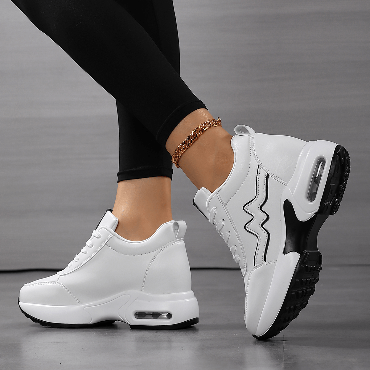 Image of Women's Casual Sports Shoes, Comfortable And Versatile, Thick Sole, Anti Slip And Height Increasing Women Shoes, Sneakers