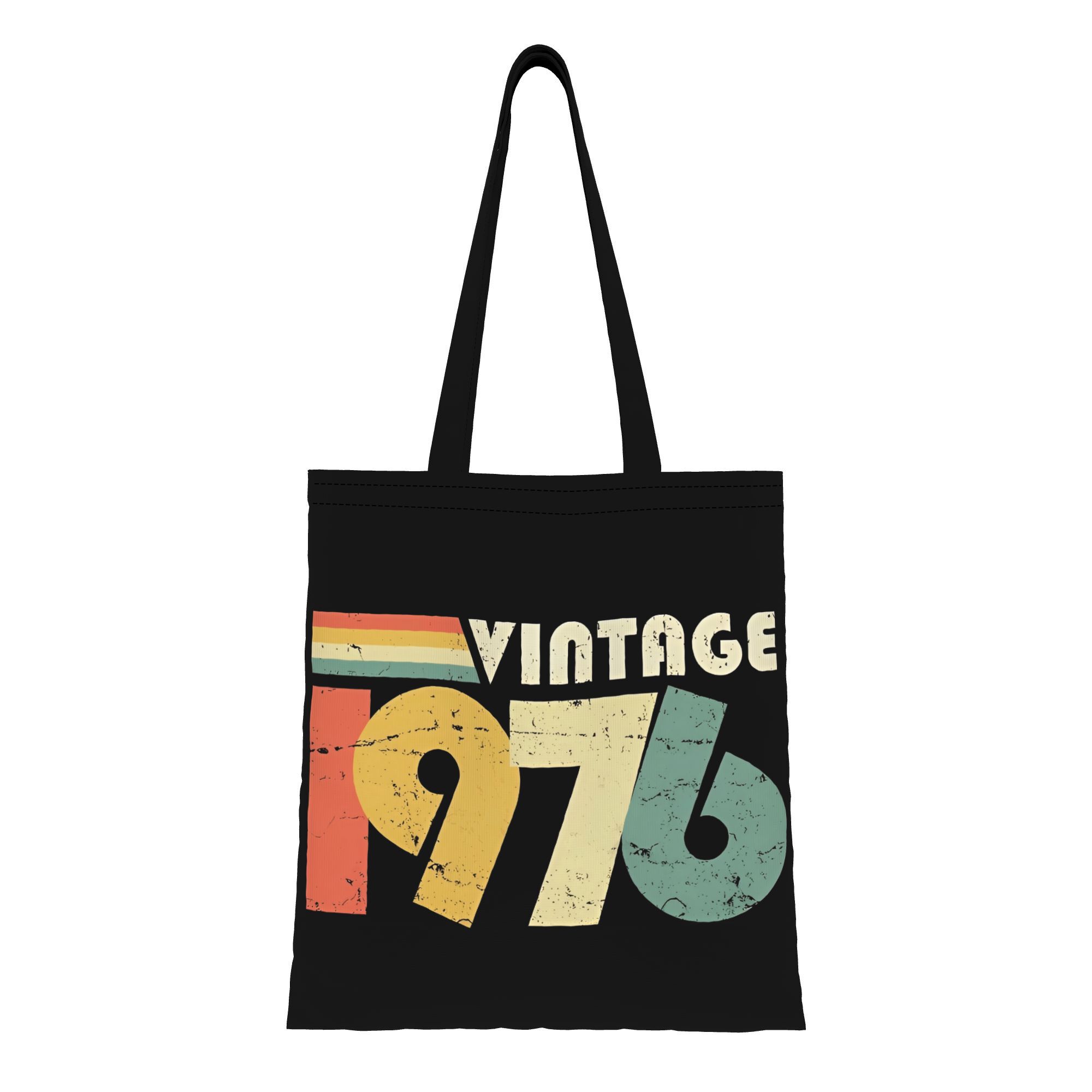 TEMU 1 sac fourre-tout vintage de grande 1976, cadeau d'anniversaire 50 ans, design vieilli, pliable, motif chic fermeture - Convient pour les ,