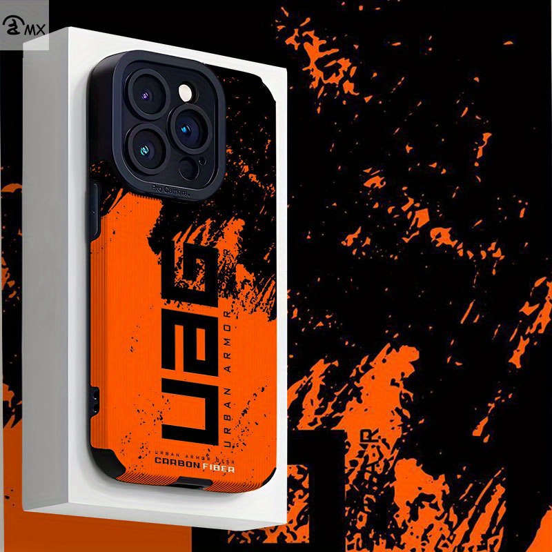 Handyhlle - Orange Hintergrund Schwarzer Text Design Muster Design * fr  iPhone 16, 16 Plus, 16 Pro, 16 Pro Max, iPhone 15, 15 Plus, 15 Pro, 15 Pro  Max, 14, 14 Plus, 14 Pro, 14 Pro Max, 13, 13 Pro, ...