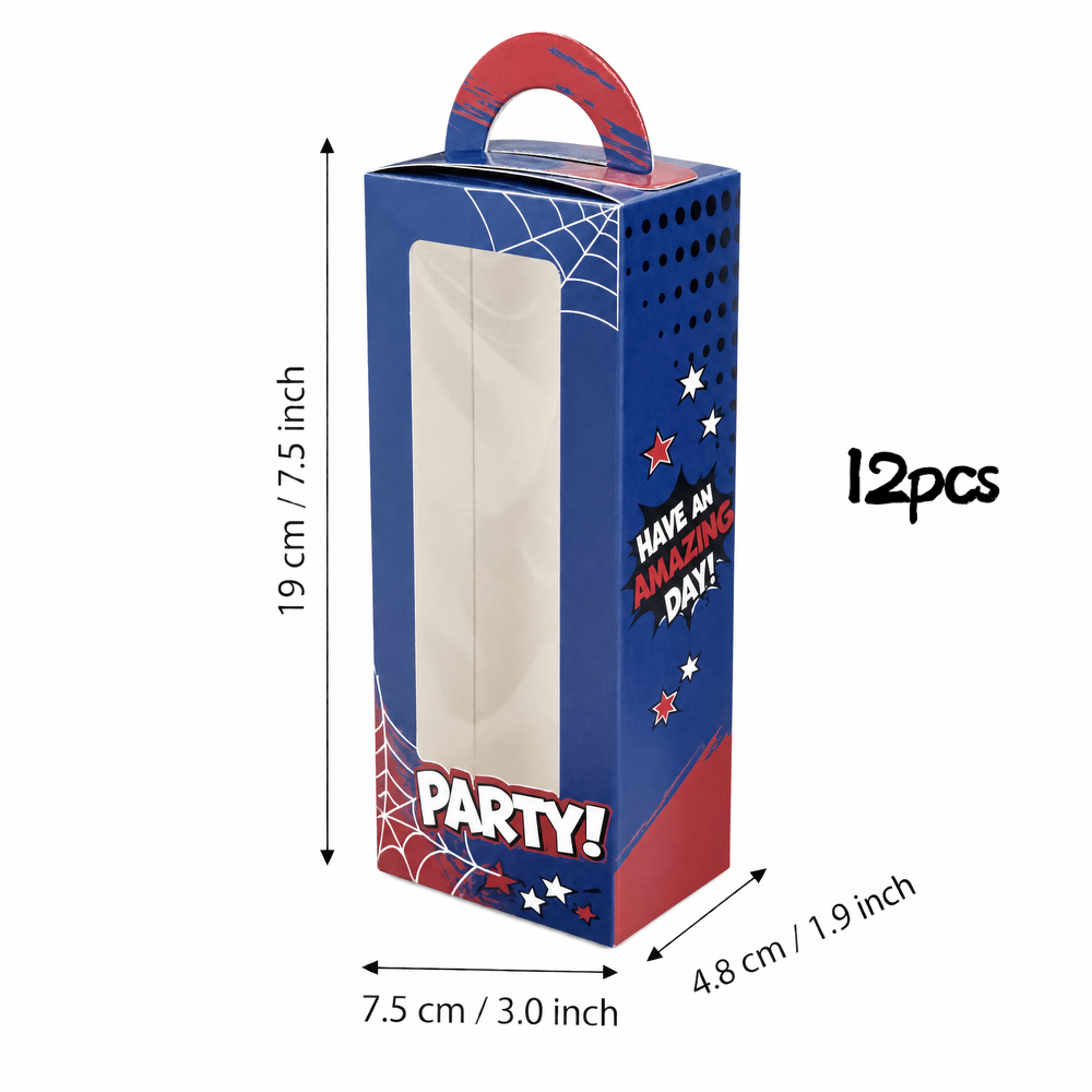 TEMU 12 scatole regalo a tema con e finestra , scatole per caramelle a forma di blu e , scatole regalo in stile per forniture per feste di compleanno