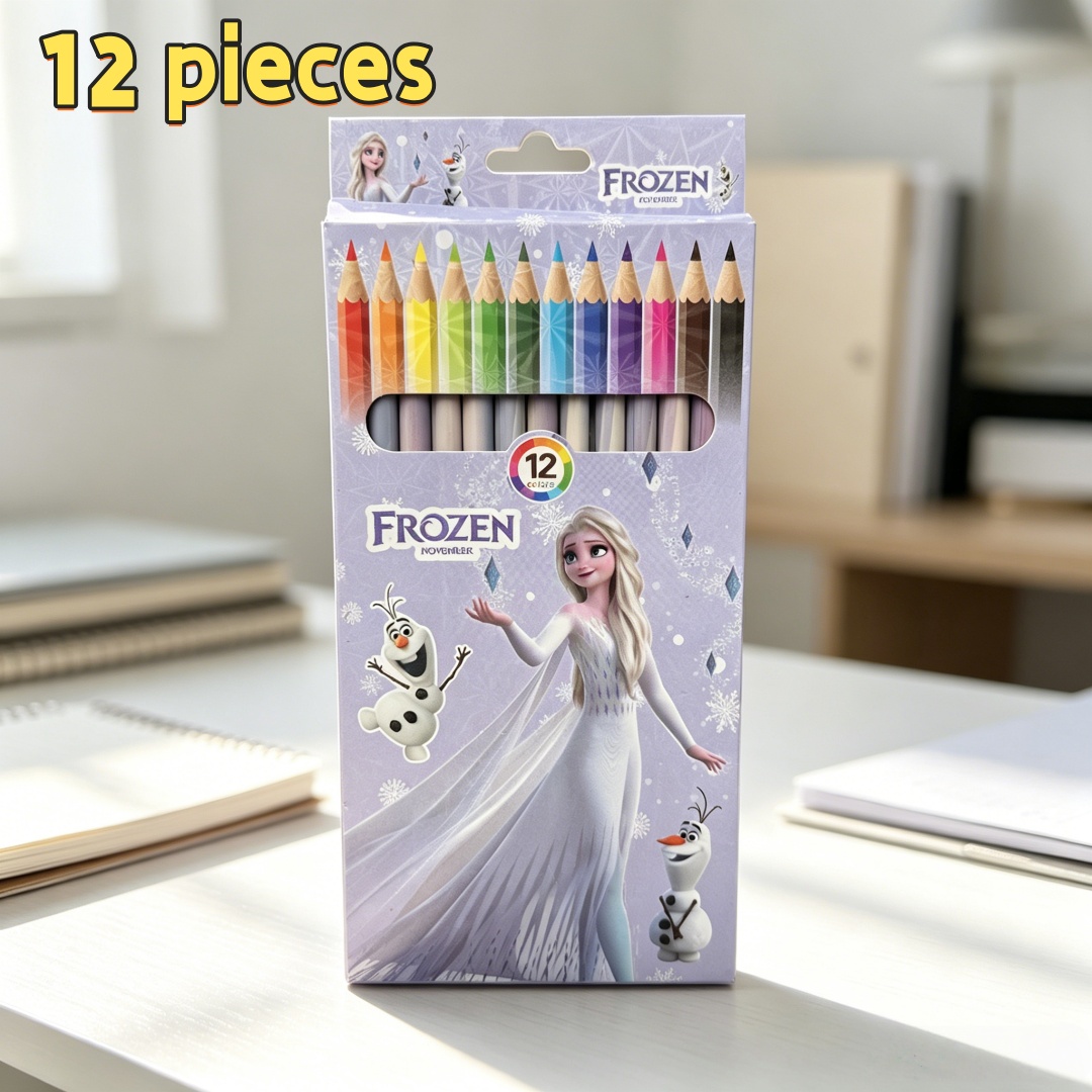 Image of 12pcs Princess Wooden Colored Pencils Suitable For, Office, - Hb Lead, Lightweight With -themed, For Marking, Coloring Books, Gift For, Christmas, Presents