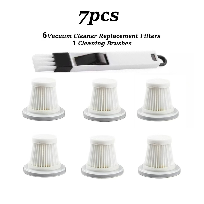 TEMU Wireless Handheld Vacuum Cleaner Replacement : 7pcs (6pcs Set   1 Cleaning Brush Set). This Washable And Reusable Filter Set Is And Suitable For