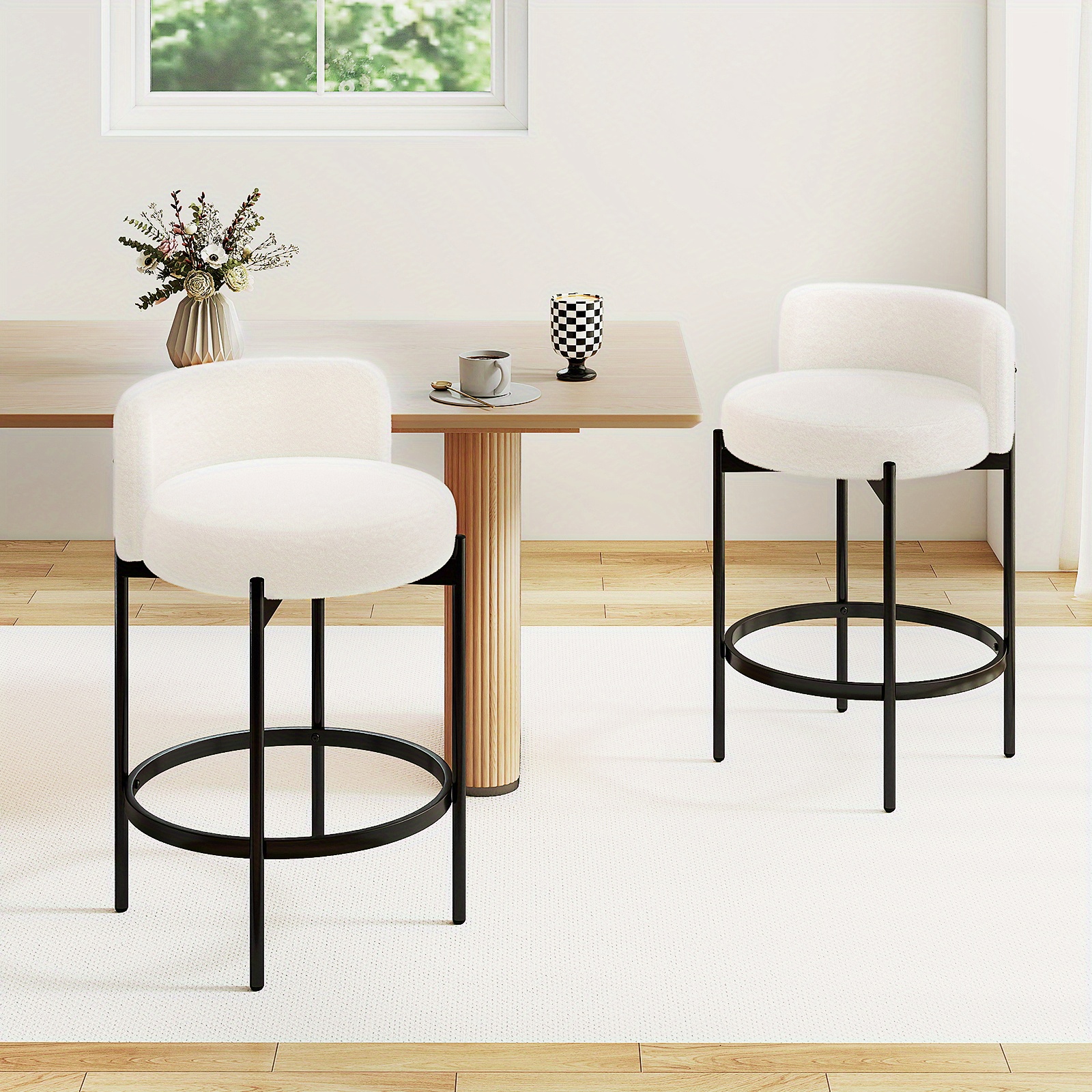 set 24 inch modern bar stools w curved Temu