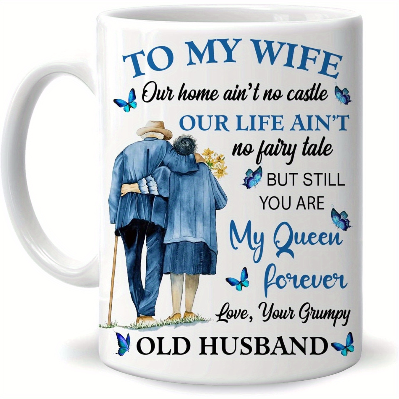 TEMU Romantic Gifts For Wife From Husband - Wedding Anniversary Valentines Christmas Birthday - To My Wife Are Forever 11oz White Ceramic Coffee Tea Mug For Her