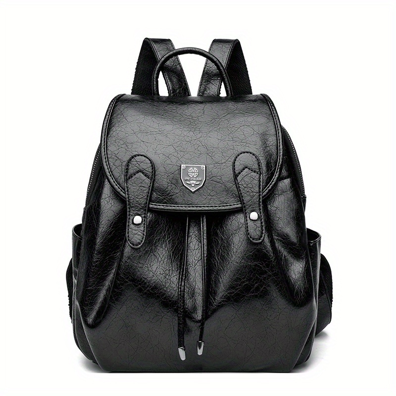 [Luxurious Leather Backpack] Genuine Leather Women's Backpack - Vintage Zipper Closure, Spacious Main Compartment & Front Pocket, Sturdy Shoulder Straps | Elegant Minimalist Style for Work, Travel - Black, Dark Brown, Caramel - Luxurious Everyday Handbag, Professional Accessory, Classic Design, Durable Structure, Fashionable Commute Essential, College Student Exclusive