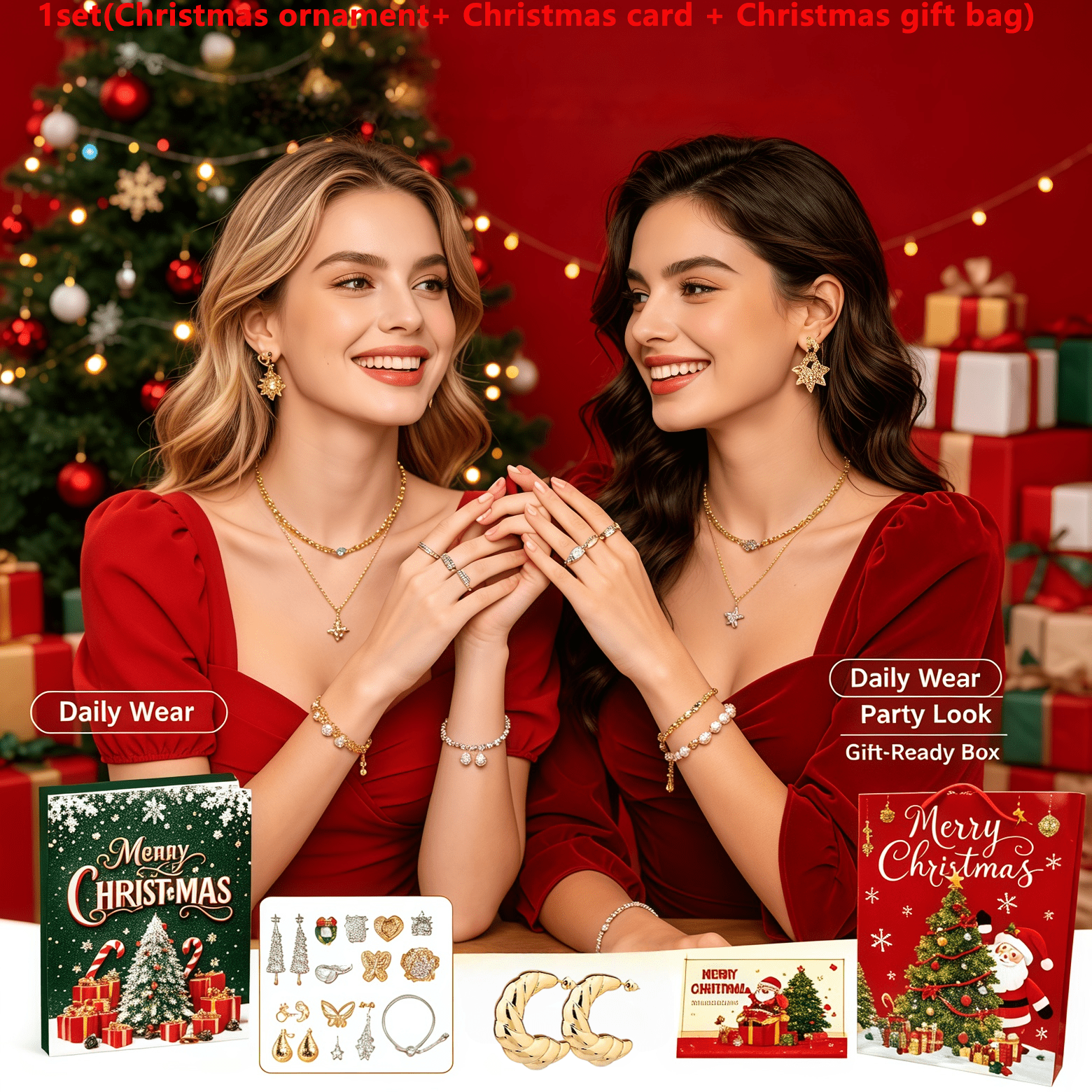 Christmas Countdown Advent Calendar Decoration Set, Gift Box