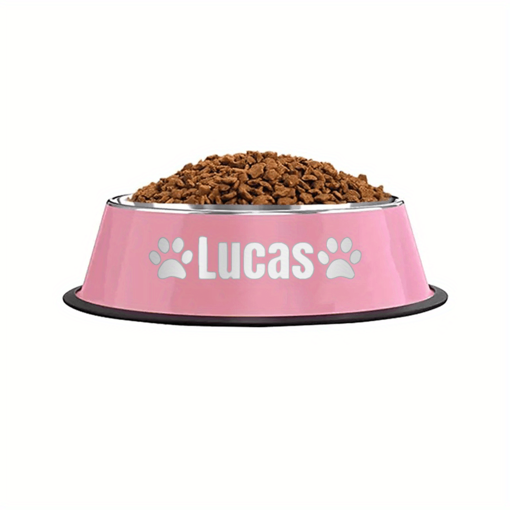 TEMU [customization] Customized Cat Bowl, Laser Engraved Pet Bowl, Can And Your Pet's Name