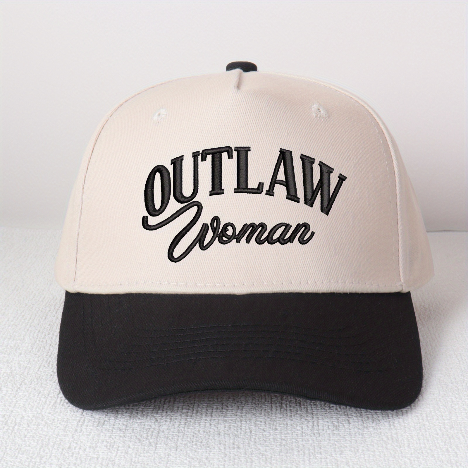 Outlaw Women's Embroidered Trucker Hat Color Block Baseball Casual Retro