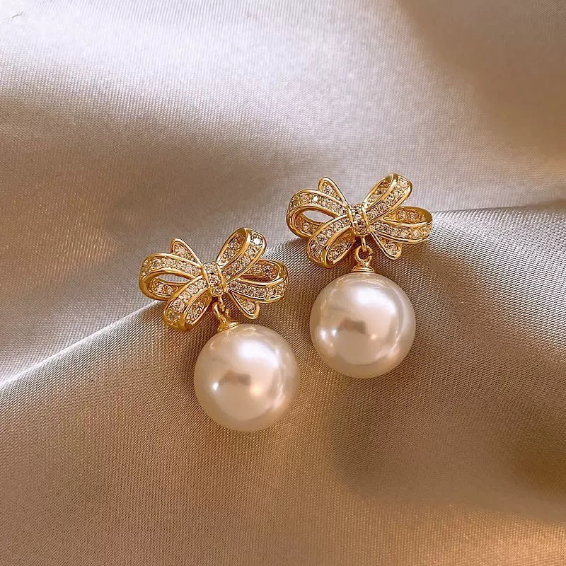 TEMU 2 piezas de aretes colgantes elegantes y vintage para mujer con circonita sintética artificial, aretes de , aretes de boda y , joyería de regalo