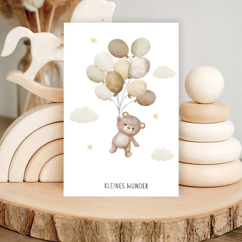 Image of Cute Baby German Baby Shower Card For Congratulating A Newborn, Ideal As A Gift For Birthdays, Perfect For , Daughters, Grandsons, Granddaughters, Nephews, And Nieces