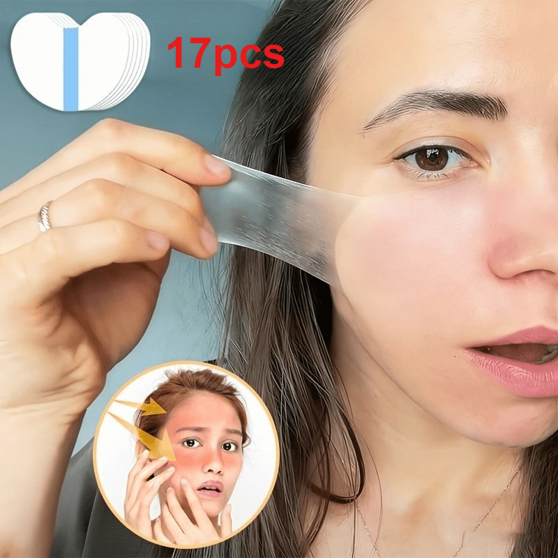 17pcs Outdoor Sticker - Ultra-thin Invisible Face Training Sticker - Crop-able - Universal For All Facial , Suitable For Outdoor, Sports, Daily, Travel - Easy To Carry