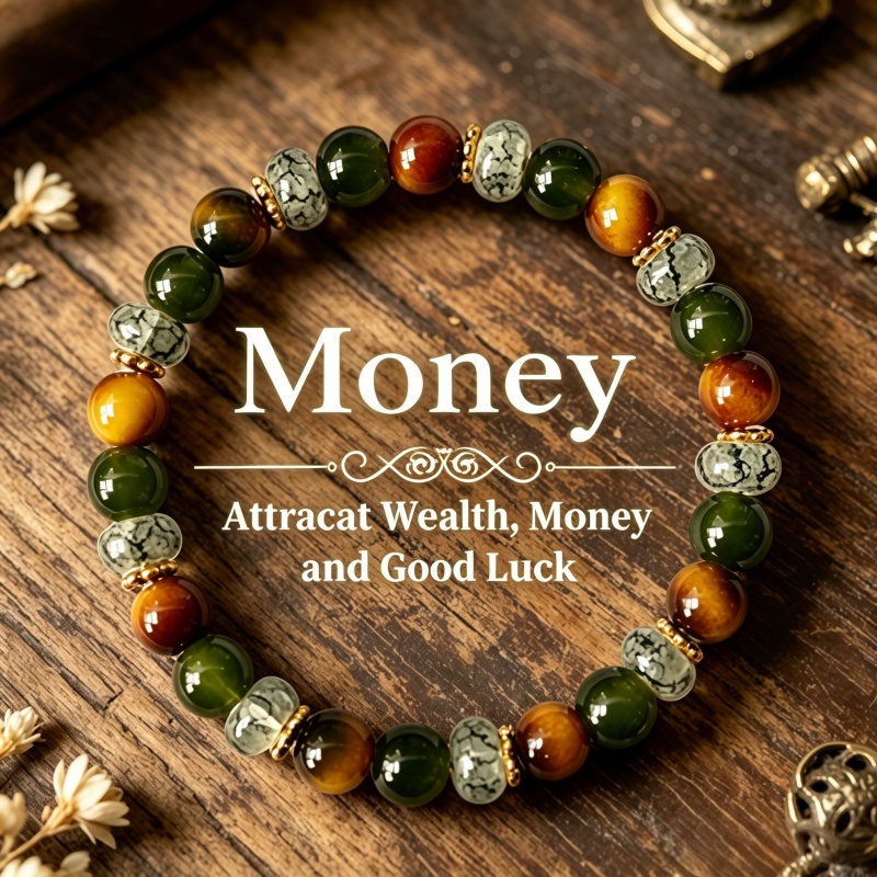 TEMU 1pc Vintage- Eye Stone Bracelet, Attracts Wealth, Bracelet, Unisex For , Ideal For Daily Wear And Holiday Gifting