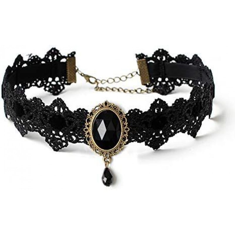 TEMU Lace Gothic Necklace, Claw Neck Necklace, Versatile Retro Style, Suitable For Halloween, Parties, Dances