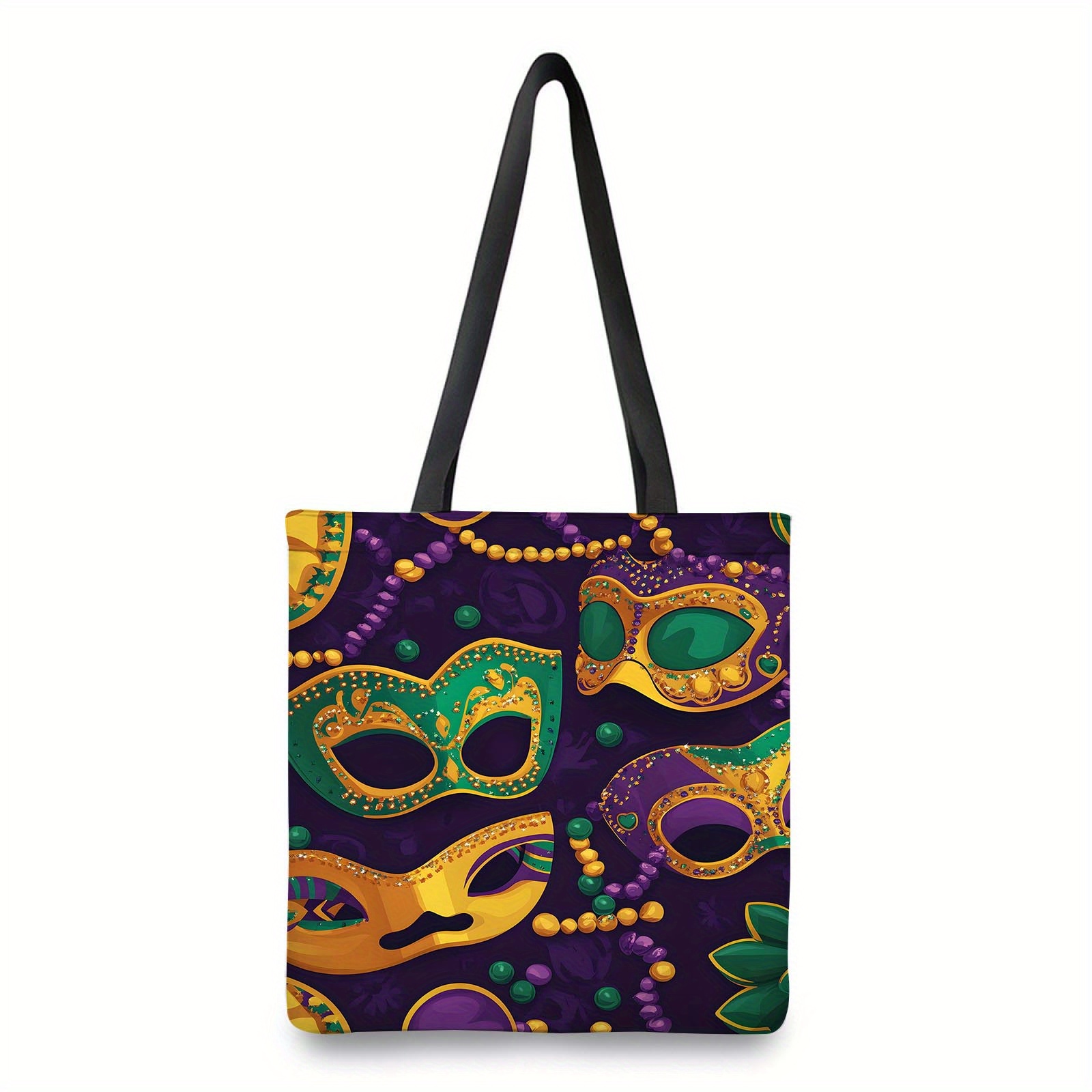 

1pc Mardi Gras Tote Bag - Multi Functional Shoulder Bag For Grocery Shopping, Lightweight & Fashionable Shopping Bag - Perfect Gift For Teachers And Friend