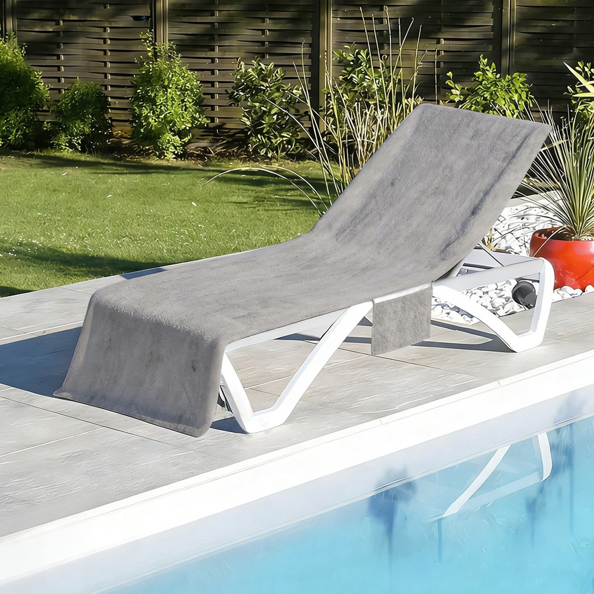 TEMU This Beach Towel Features Fibers, Measuring 210 By 75 Cm, In Gray Textured Pattern. Soft, Absorbent, And Perfect For Use , Pool, Or Spa. The