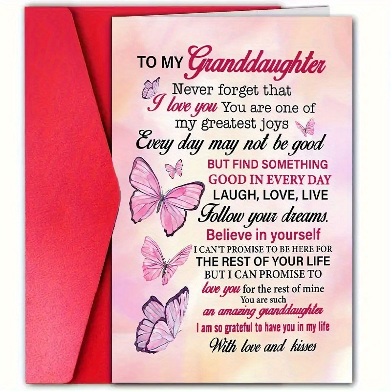 TEMU 4 High-quality Birthday Cards (including 2 Envelopes And 2 Greeting Cards) Intended For A Granddaughter. Adorable Cards Come With Envelopes And Are Ideal For Families, Friends, And