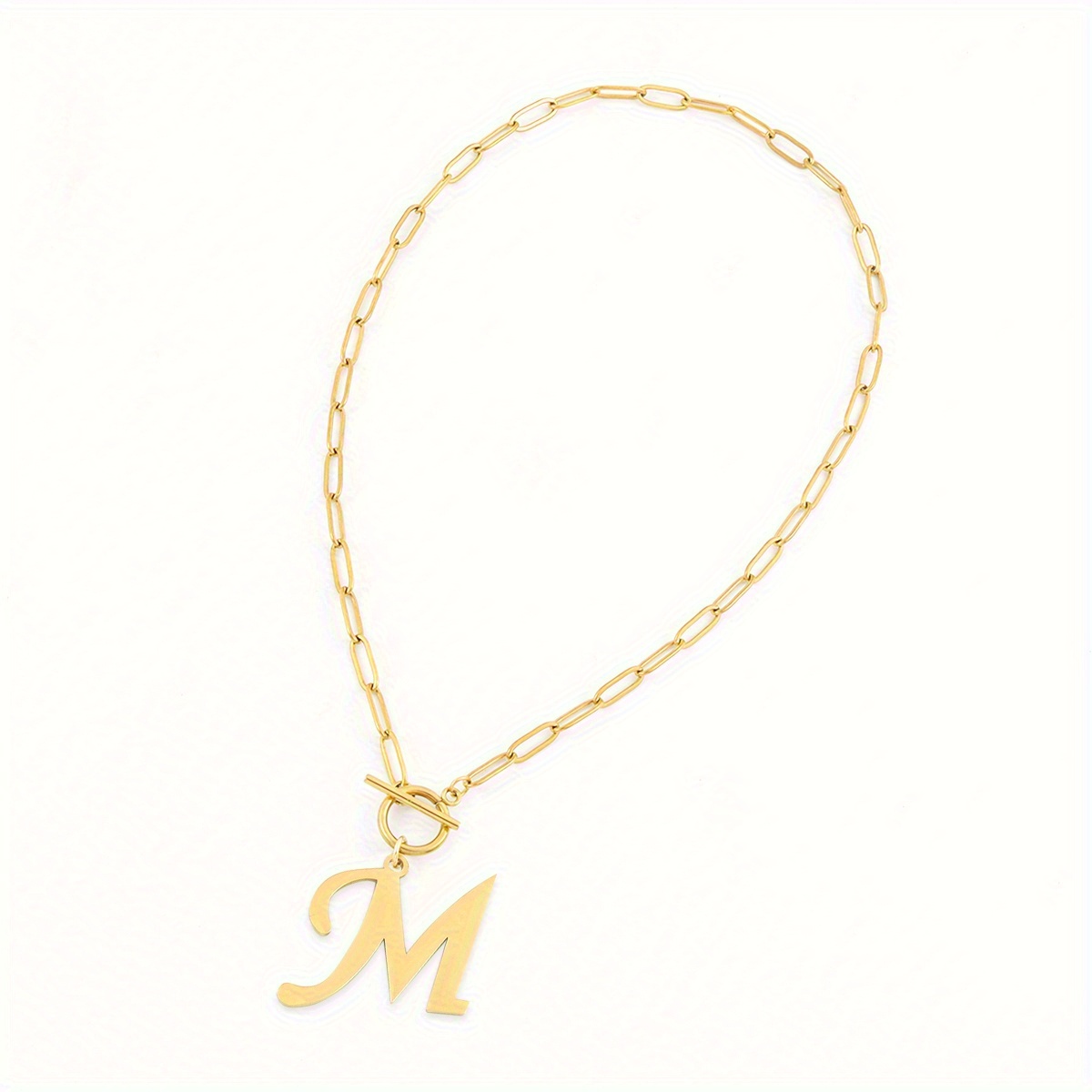 A Stylish Stainless Steel Letter Necklace, Wear