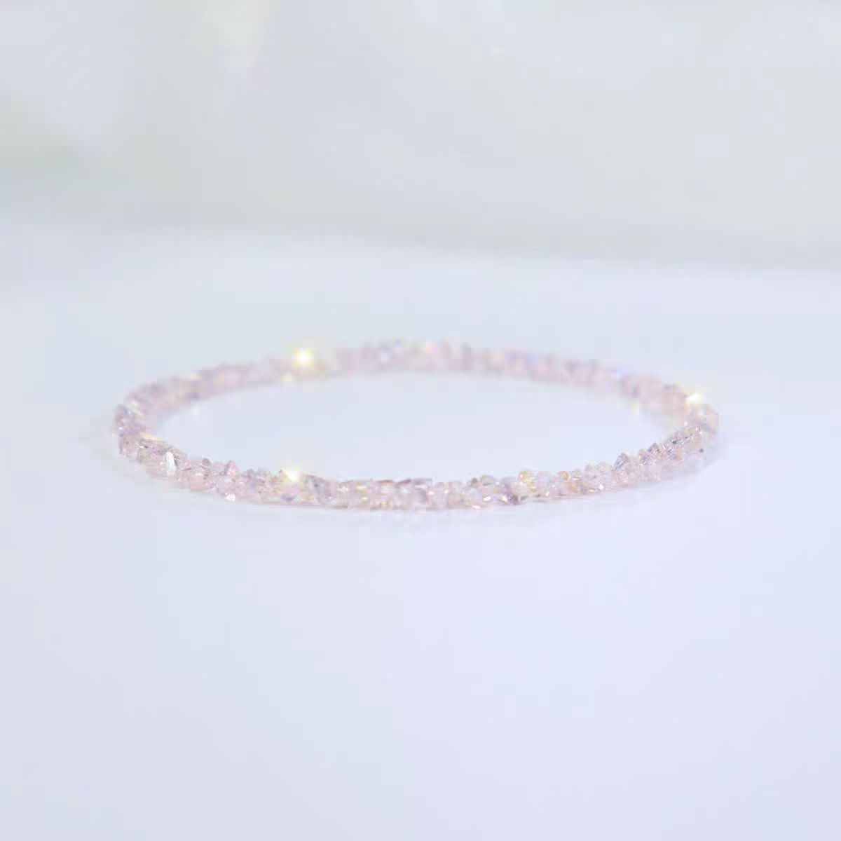 Ice Crystal Blue Bracelet for Women, Stackable Light Luxury Design