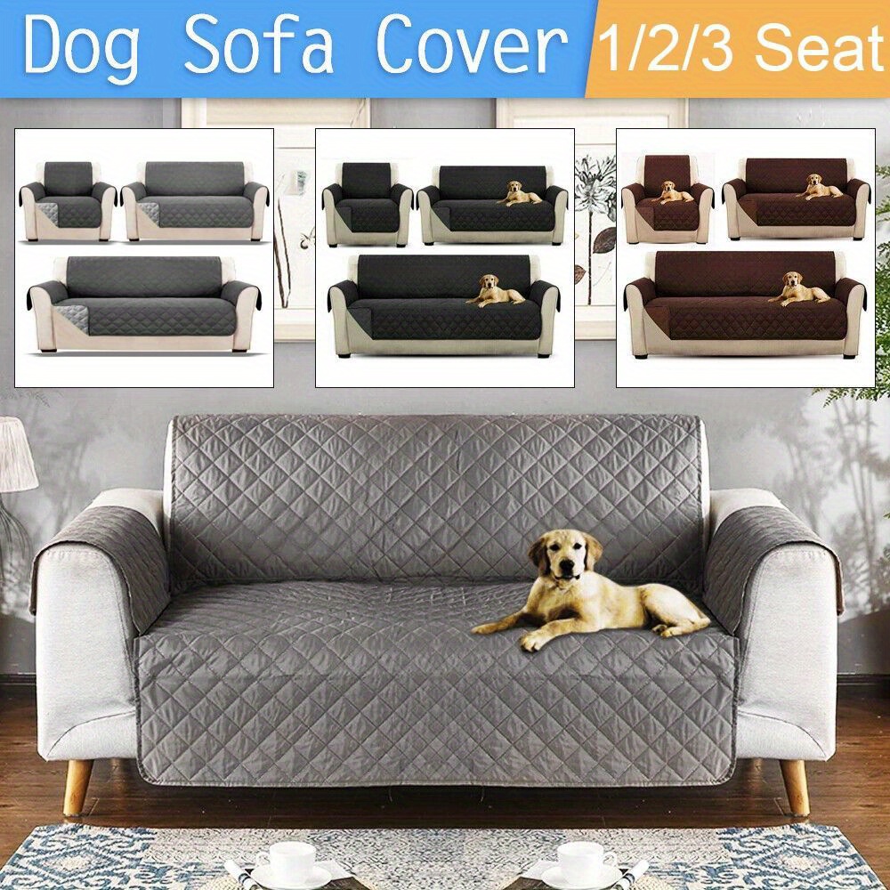 

Quilted Sofa Cover For Dogs - Waterproof, Anti-scratch Pet Couch Protector With - Easy Clean & Washable - In Black, Grey, Brown