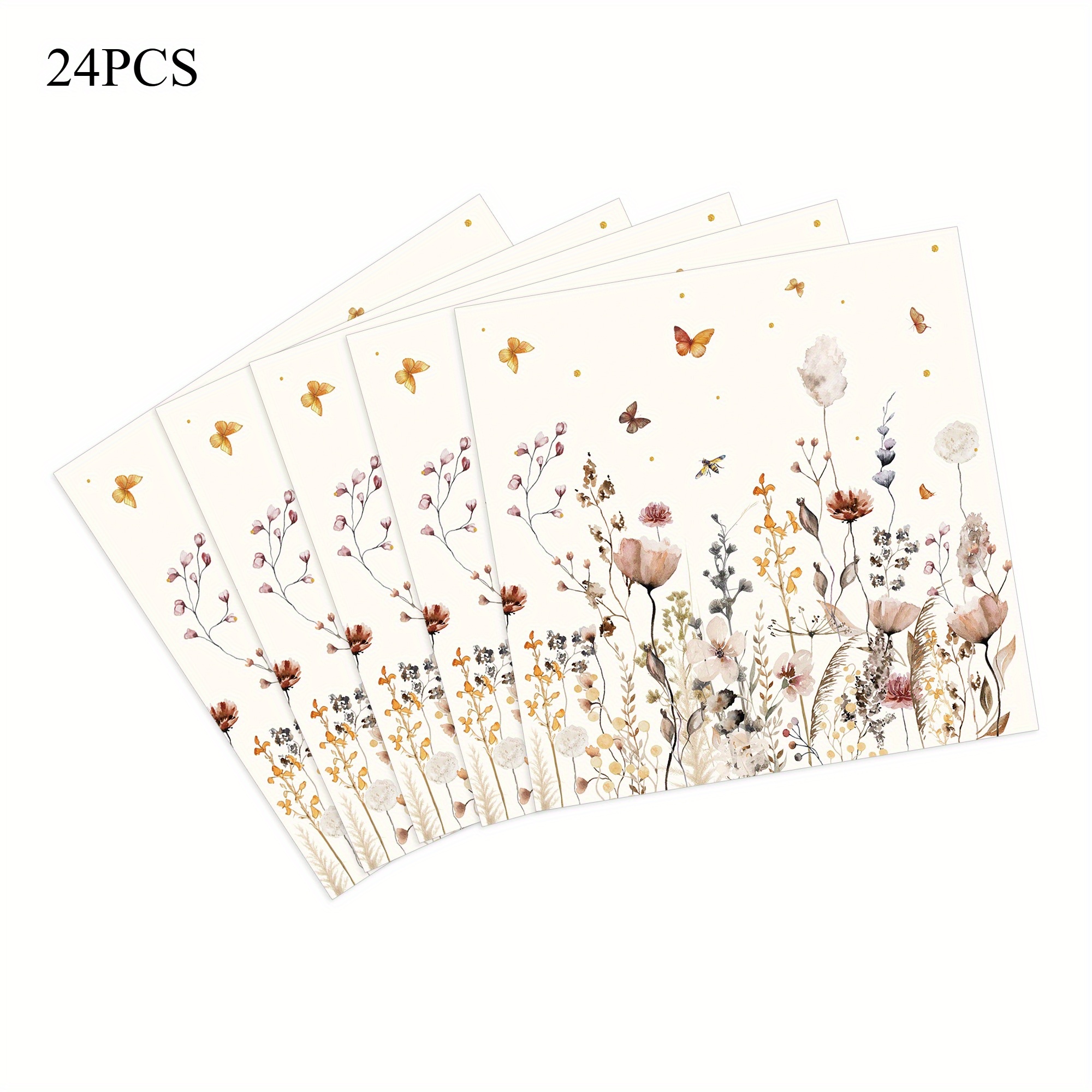 24 Sheets, Autumn Party Napkins, Birthday Party Supplies, Holiday Decorations