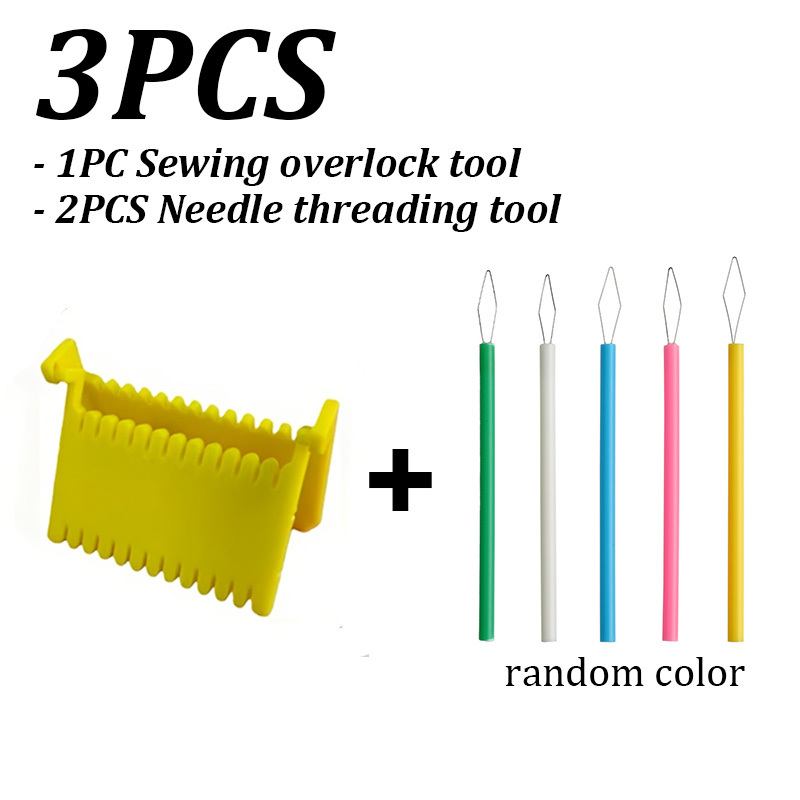 TEMU 3pcs Needle And Thread Sewing Aids Kit, Overlock Sewing Tools & Random Color Needle Threading Tools, Suitable For Beginner Sewing Enthusiasts.