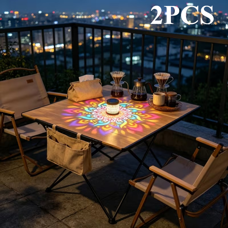 Image of 2 Sets Of 16-color Light Mandala Wall Lights, Solar Wall Lamps, Smart Lights, Sensor, Automatically Lights Up At ,, Flower-shaped Courtyard Lights, Changing, Outdoor Ambient Lighting For Weddings