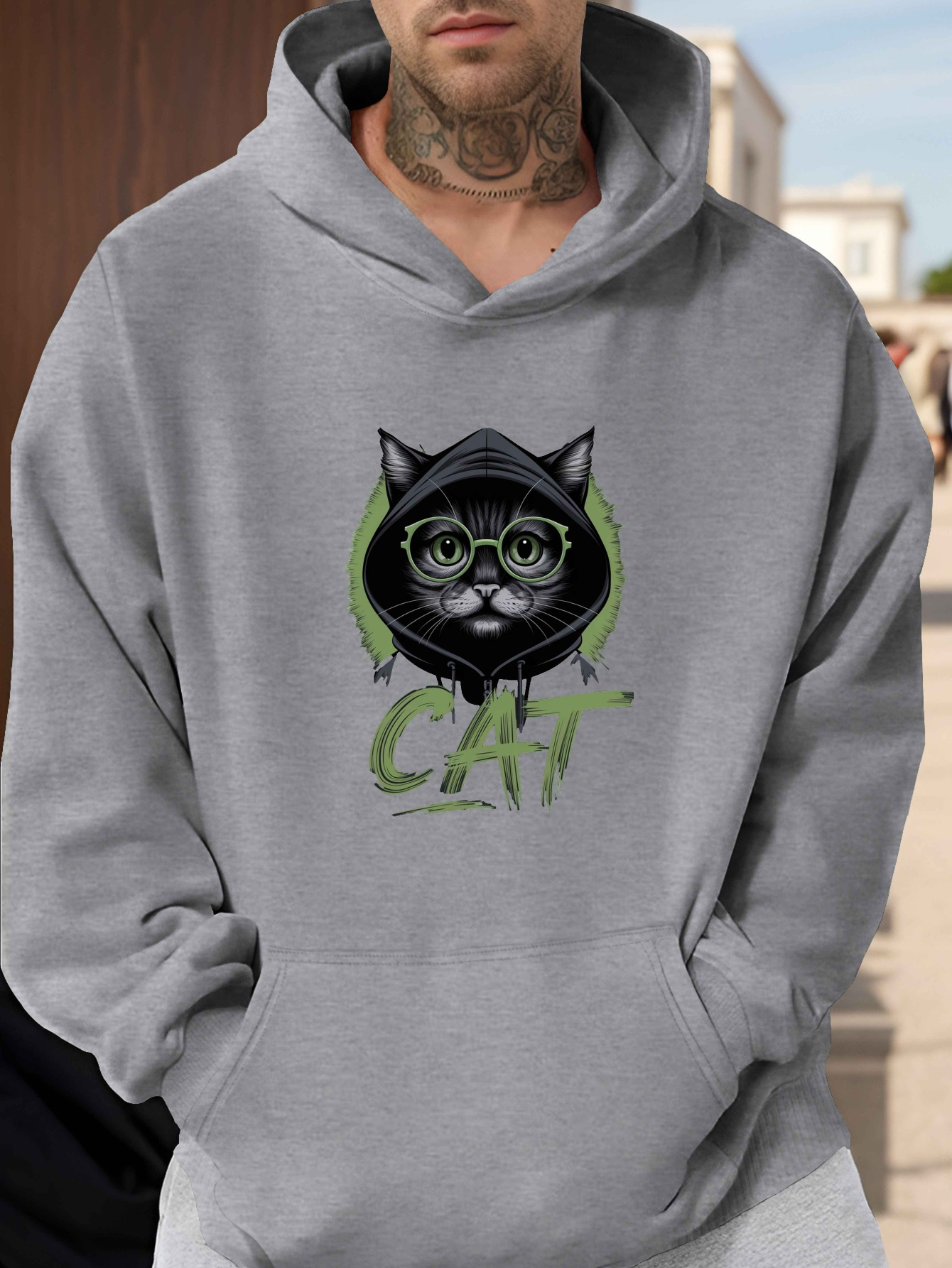 sudadera capucha gato hombre sudaderas casuales capucha temu