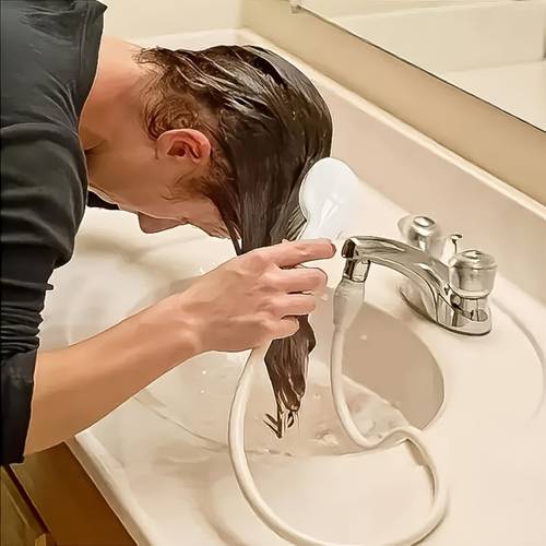 11-teiliges set (1 handbrausekopf mit schlauch + 10 reinigungsbürsten), gartenbewässerung - einfach zu installierender kanüle küchen- und badezimmer-schlauch, für haustiere, shampoo und gemüse, klassisches oval, flexibler schlauch mit gelber düse